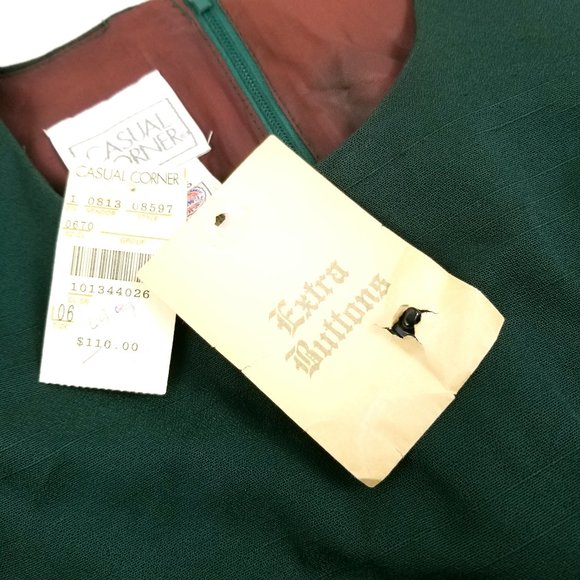 Vintage Forest Green 2-Piece Suit Dress Small 6 - Picture 2 of 16